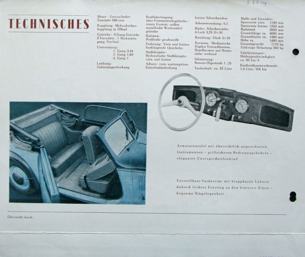 IFA F8 Luxus-Fourseater Convertible Modelprogram 1954 Carbrochure (5070)